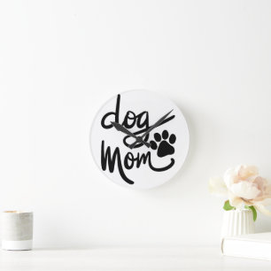 Funny Dog Paw Dog Mum Round Clock