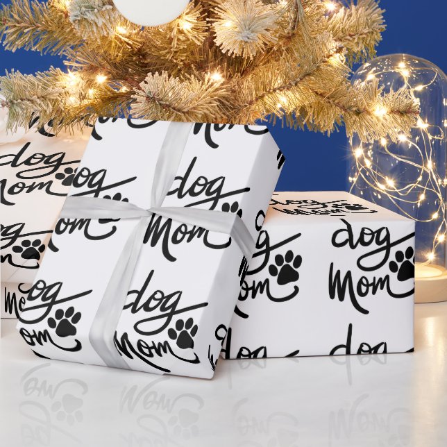 Funny Dog Paw Dog Mum Wrapping Paper (Holidays)