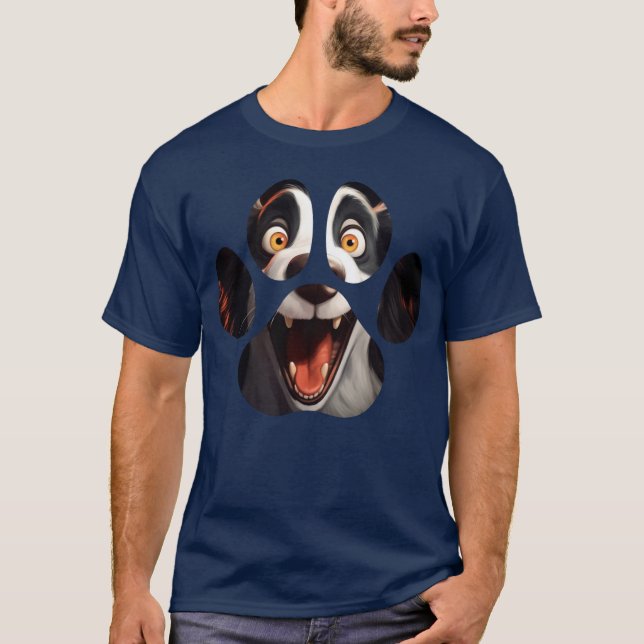 Funny Dog Paw Face T-Shirt (Front)