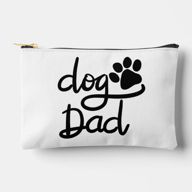 Funny Dog Paw Print Dog Dad Accessory Pouch (Front)