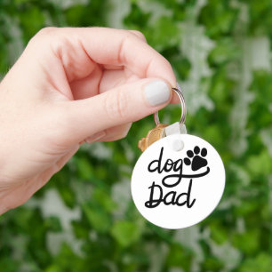Funny Dog Paw Print Dog Dad Key Ring