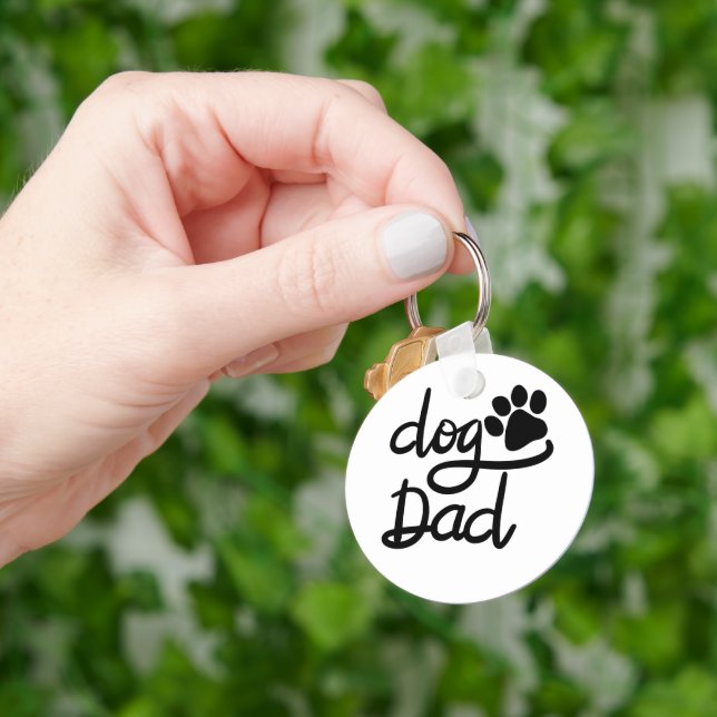 Funny Dog Paw Print Dog Dad Key Ring (Hand)