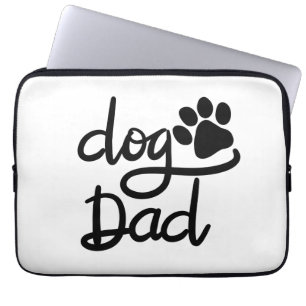 Funny Dog Paw Print Dog Dad Laptop Sleeve