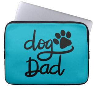Funny Dog Paw Print Dog Dad Laptop Sleeve