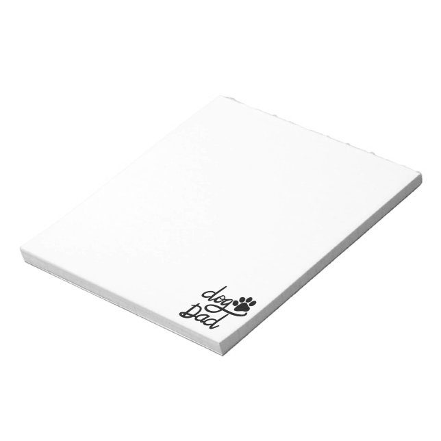 Funny Dog Paw Print Dog Dad Notepad (Rotated)