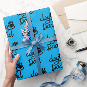 Funny Dog Paw Print Dog Dad Wrapping Paper