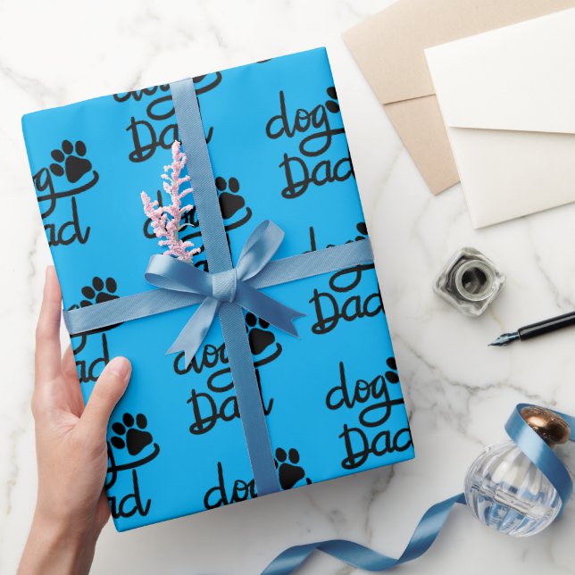 Funny Dog Paw Print Dog Dad Wrapping Paper (Gifting)