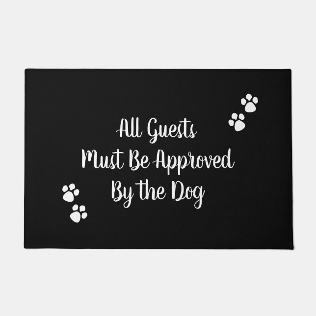 Funny Dog Paws and Text Greeting Guests Doormat (Front)