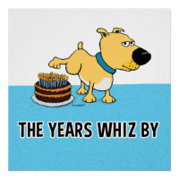 Funny Dog Peeing on Birthday Cake