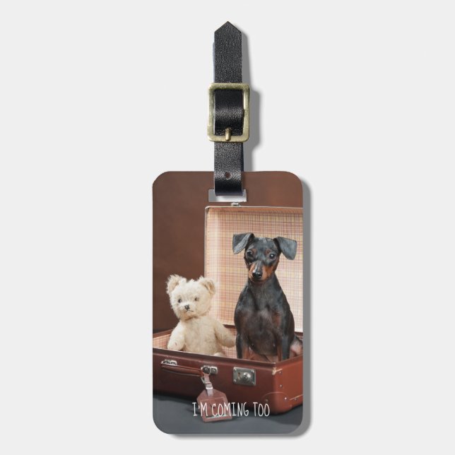 Funny Dog Personalised Luggage TAG (Front Vertical)