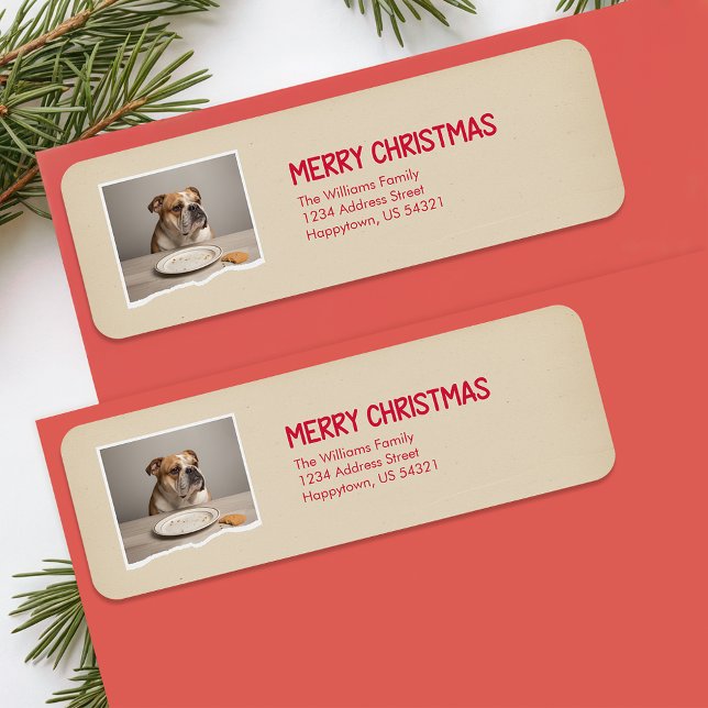  Funny Dog Pet Photo Christmas Return Address Label (Creator Uploaded)