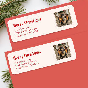 Funny Dog Pet Photo Merry Christmas Return Address Label