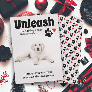 Funny Dog Pet Pup Photo Happy Holidays  Holiday Ca Card