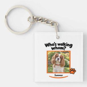 Funny Dog Photo and Name Walk Supervisor Key Ring