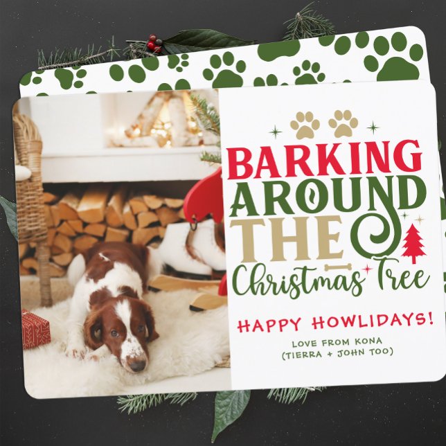 Funny Dog Photo Christmas Picture Personalised Holiday Card (Creator Uploaded)