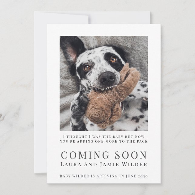 Funny dog Photo Coming Soon Announcement (Front)