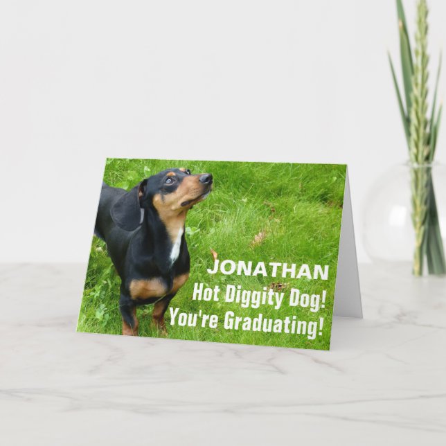 Funny Dog Photo Graduation Card Custom Photo Text (Front)