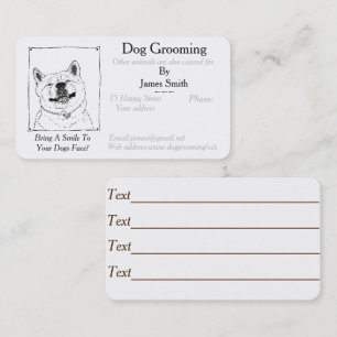 funny dog picture dog Grooming pet care services Appointment Card