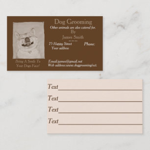 funny dog picture dog Grooming pet care services Appointment Card