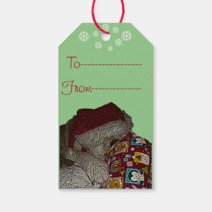 funny dog picture of cute akita for christmas gift tags