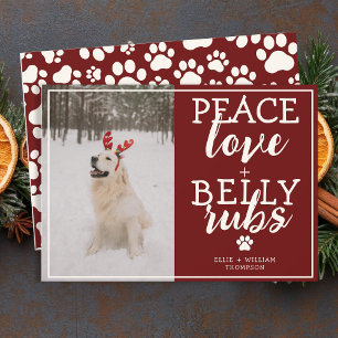 Funny Dog Picture Personalised Red Christmas Photo Holiday Card