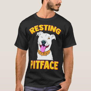 Funny Dog Pitbull Resting Pit Face For Men Women T-Shirt