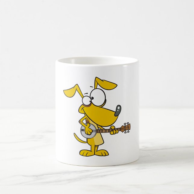Funny Dog Playing Banjo Music Coffee Mug (Creator Uploaded)