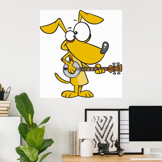 Funny Dog Playing Banjo Music Poster (Creator Uploaded)