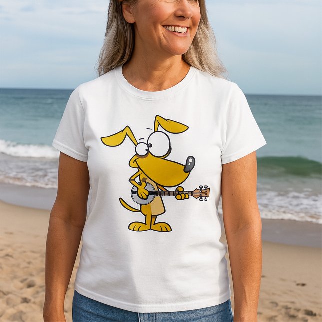 Funny Dog Playing Banjo Music T-Shirt (Creator Uploaded)