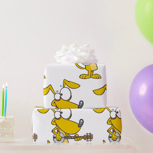 Funny Dog Playing Banjo Music Wrapping Paper