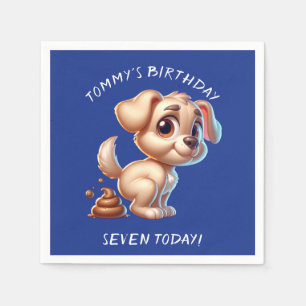 Funny Dog Pooping Personalised Napkin