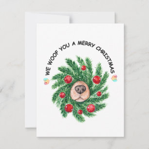 Funny Dog Pun Cute Christmas Dog Lover Holiday Card