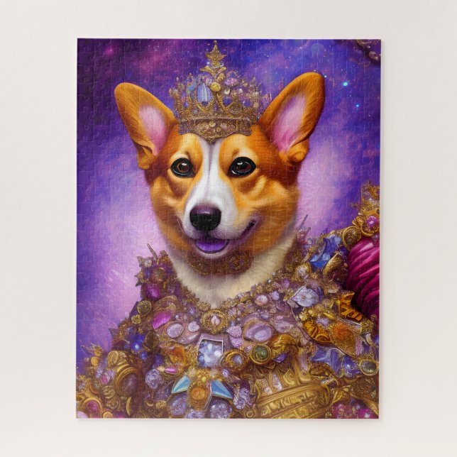 Funny Dog Puzzle | Corgi Queen (Vertical)