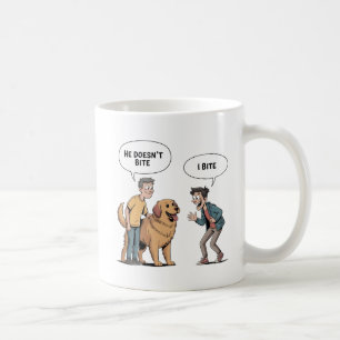 Funny Dog Quote Cartoon I Bite Humour Coffee Mug