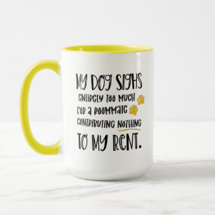 Funny Dog Quote & Pet Photo Yellow Combo Mug