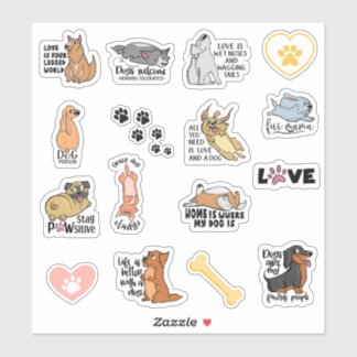 Funny Dog Quotes Stickers
