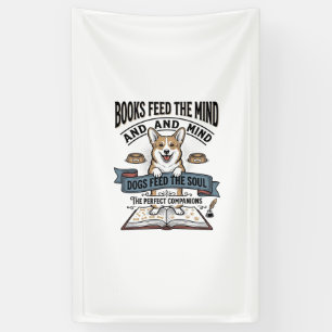 Funny Dog Reader Vintage Engraving Tee for Book Lo Banner