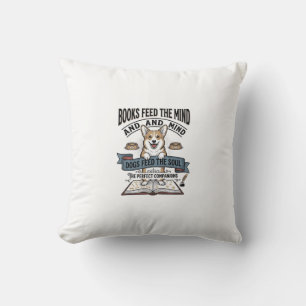 Funny Dog Reader Vintage Engraving Tee for Book Lo Cushion
