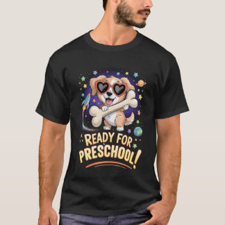 Funny Dog Ready For Preschool Vibes Back To School T-Shirt