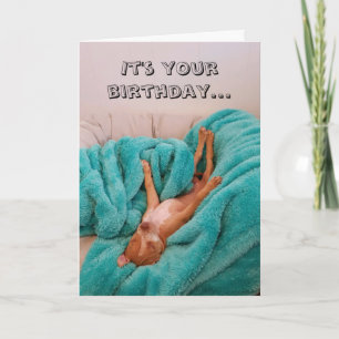Funny Dog Relaxing Birthday Card