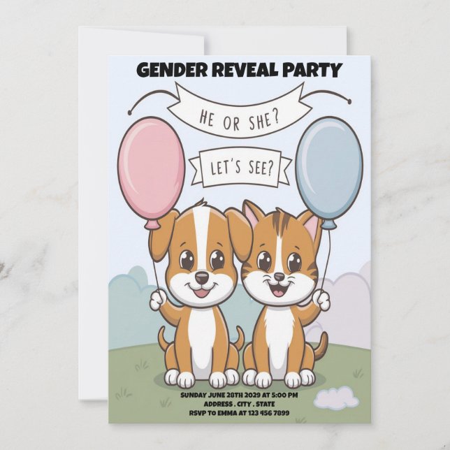 Funny Dog Reveal Gender Party Invitation (Front)