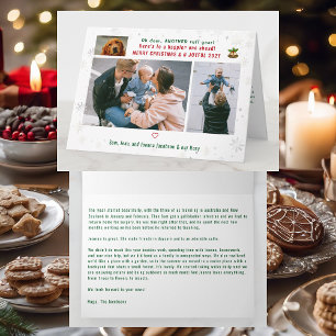 Funny Dog Ruff Year 3 Photos Merry Christmas Cute Card