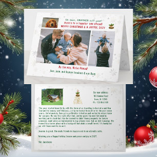 Funny Dog Ruff Year We've Moved 4 Photos Collage  Card