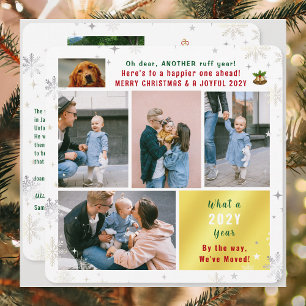 Funny Dog Ruff Year We've Moved New Home 6 Photos Holiday Card