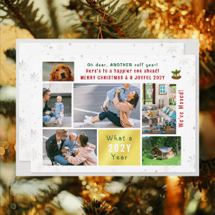 Funny Dog Ruff Year We've Moved New Home 6 Photos  Holiday Card