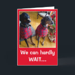 Funny dog Santa treat Christmas greeting card<br><div class="desc">Perfect for people with a sense of humour about greeting cards and holidays.  You can customise the message on the front or inside if you'd like.</div>