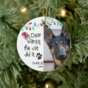 Funny Dog Saying Photo Ceramic Ornament