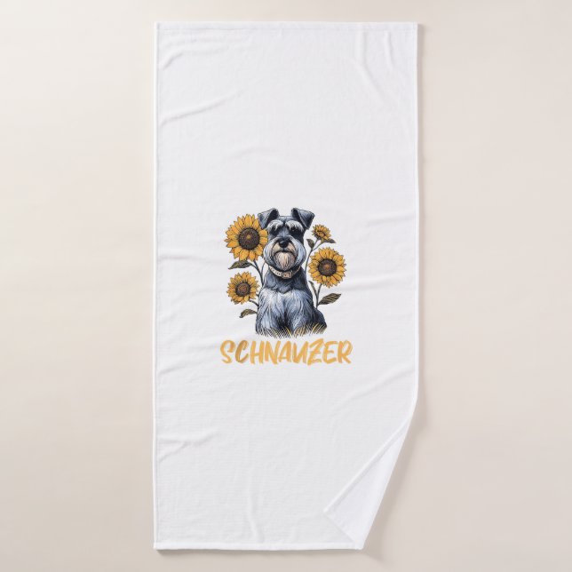 Funny Dog Schnauzer  Bath Towel (Bath Towel)