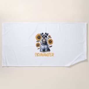 Funny Dog Schnauzer Beach Towel