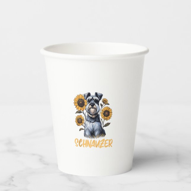Funny Dog Schnauzer  Paper Cups (Front)